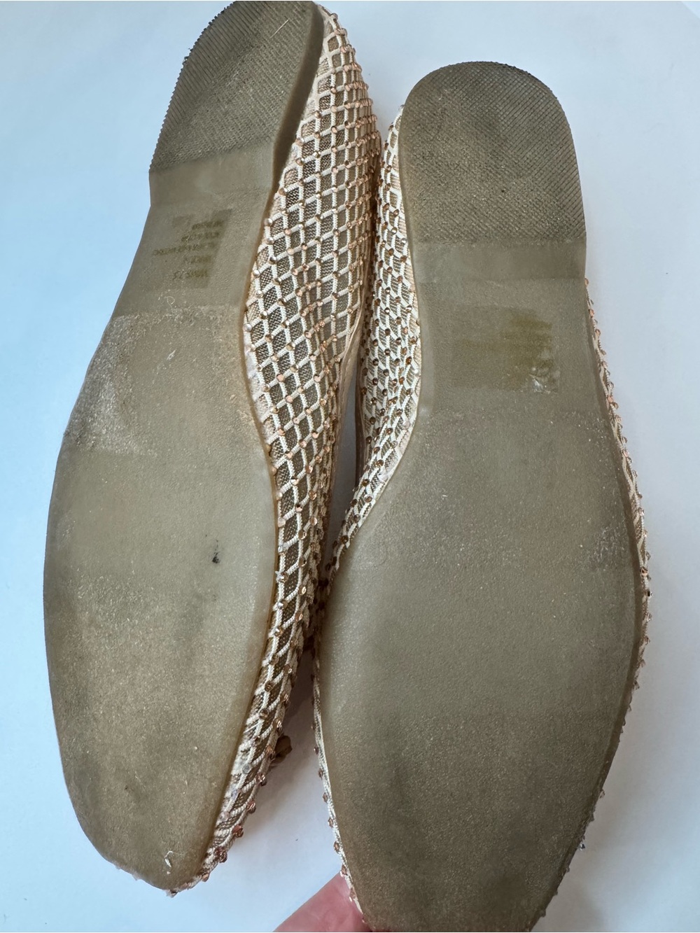 Dolce Vita Mesh Ballet Flats Nude Neutral Sparkle Slip On Size 7.5 - Picture 5 of 6
